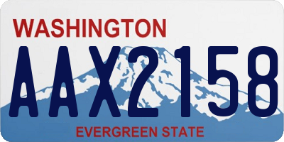 WA license plate AAX2158