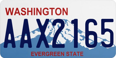 WA license plate AAX2165