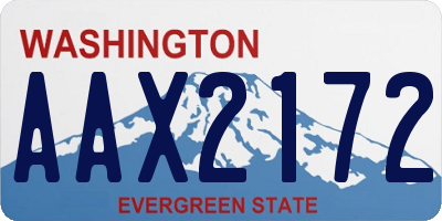 WA license plate AAX2172