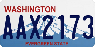 WA license plate AAX2173
