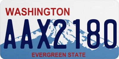 WA license plate AAX2180