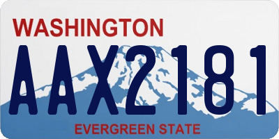 WA license plate AAX2181