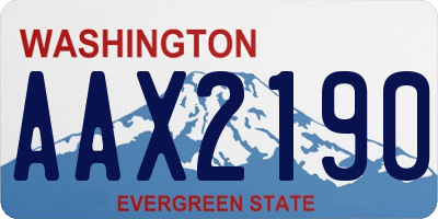 WA license plate AAX2190