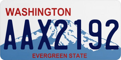 WA license plate AAX2192
