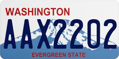 WA license plate AAX2202
