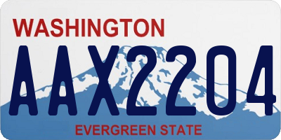 WA license plate AAX2204