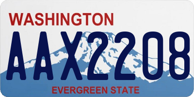 WA license plate AAX2208