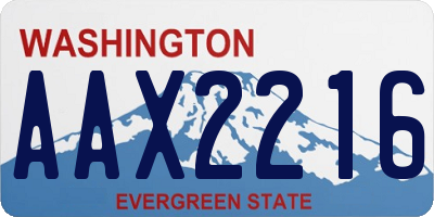 WA license plate AAX2216
