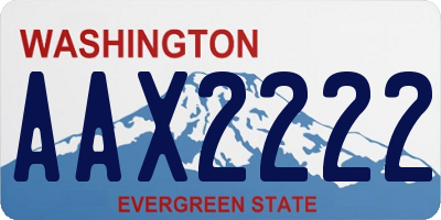 WA license plate AAX2222