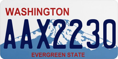 WA license plate AAX2230