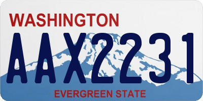 WA license plate AAX2231