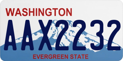 WA license plate AAX2232