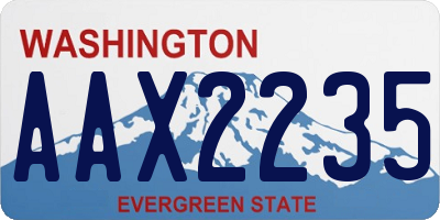 WA license plate AAX2235