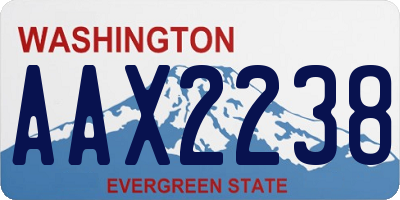 WA license plate AAX2238