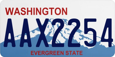 WA license plate AAX2254