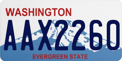WA license plate AAX2260