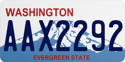 WA license plate AAX2292
