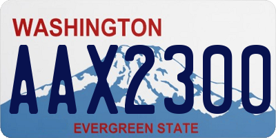 WA license plate AAX2300