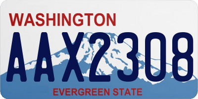 WA license plate AAX2308