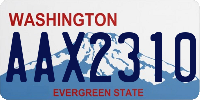 WA license plate AAX2310