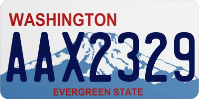 WA license plate AAX2329