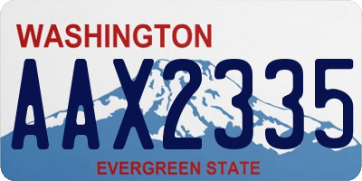 WA license plate AAX2335