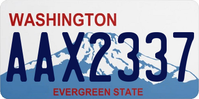 WA license plate AAX2337