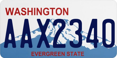 WA license plate AAX2340