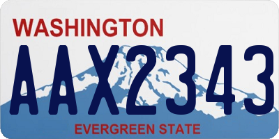 WA license plate AAX2343