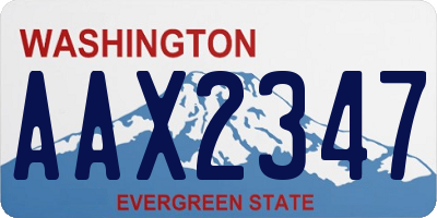 WA license plate AAX2347