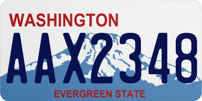 WA license plate AAX2348