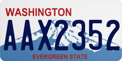 WA license plate AAX2352