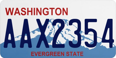 WA license plate AAX2354