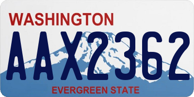 WA license plate AAX2362