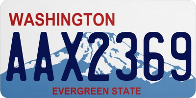 WA license plate AAX2369