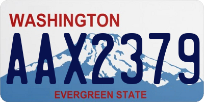 WA license plate AAX2379