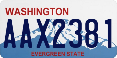 WA license plate AAX2381