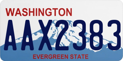 WA license plate AAX2383