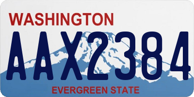 WA license plate AAX2384