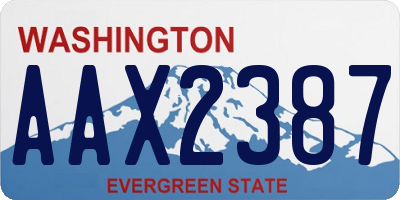 WA license plate AAX2387