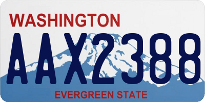 WA license plate AAX2388