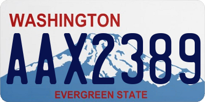 WA license plate AAX2389