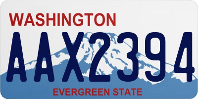 WA license plate AAX2394