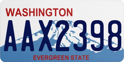 WA license plate AAX2398