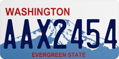 WA license plate AAX2454