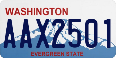 WA license plate AAX2501