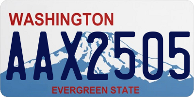 WA license plate AAX2505