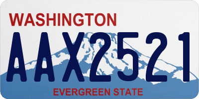 WA license plate AAX2521