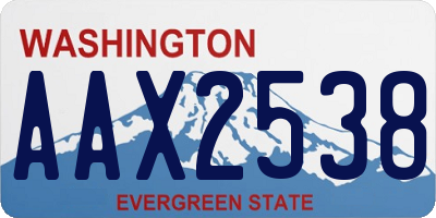 WA license plate AAX2538