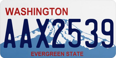 WA license plate AAX2539